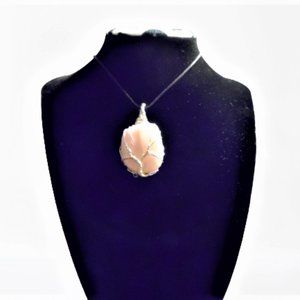 MANGANOCALCITE STONE THREE OF THE LIFE NECKLACE